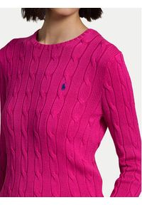 Polo Ralph Lauren Sweter 211891640025 Różowy Slim Fit. Typ kołnierza: polo. Kolor: różowy. Materiał: bawełna #5