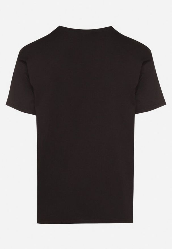 Born2be - Czarna Bawełniana Koszulka T-shirt Basic z Dekoltem w Serek Malvinea. Okazja: na spotkanie biznesowe, do pracy, na co dzień. Typ kołnierza: dekolt w serek. Kolor: czarny. Materiał: bawełna. Styl: elegancki, biznesowy, casual