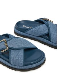 Pollini Klapki SA28094G1MTQ0707 Granatowy. Kolor: niebieski. Materiał: materiał #4