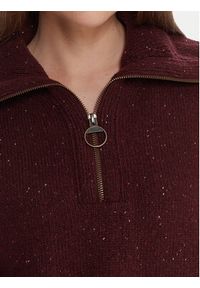 Barbour Sweter LKN1579RE88 Bordowy Regular Fit. Kolor: czerwony. Materiał: wełna, syntetyk #2