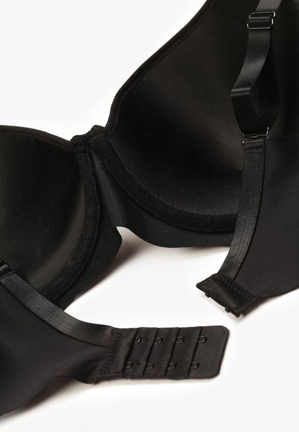 Born2be - Czarno-Czerwony Biustonosz Full Cup z Delikatną Koronką Timaole. Kolor: czarny. Materiał: koronka. Wzór: koronka