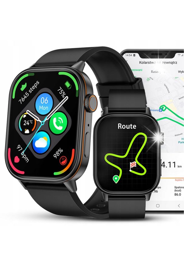 Smartwatch JG Smart Smartwatch Męski - Wodoodporny Pływanie Rozmowy GPS Kompas Tętno - Menu PL. Rodzaj zegarka: smartwatch