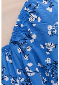 Answear Lab Sukienka maxi rozkloszowana. Kolor: niebieski. Materiał: tkanina. Długość rękawa: krótki rękaw. Typ sukienki: rozkloszowane. Styl: wakacyjny. Długość: maxi #2