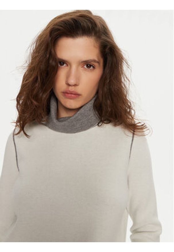 Deha Golf D12814 Biały Regular Fit. Typ kołnierza: golf. Kolor: biały. Materiał: syntetyk