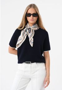 Volcano - Bluzka w prążki TM-SANTE. Okazja: na co dzień. Materiał: dzianina, włókno, syntetyk, materiał, prążkowany, poliester, wiskoza. Długość rękawa: krótki rękaw. Długość: krótkie. Wzór: prążki. Styl: casual, elegancki #1