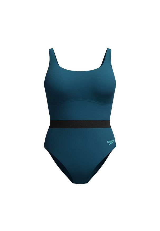 Strój kąpielowy na basen damski Speedo Shaping Lunia Glow. Kolor: zielony, niebieski