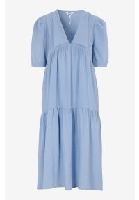 Object - Sukienka Alaia. Kolor: niebieski. Materiał: tkanina. Długość rękawa: krótki rękaw. Styl: elegancki