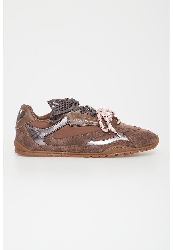 Pinko - Sneakersy damskie zamszowe PINKO. Materiał: zamsz