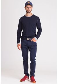 JOOP! Jeans - GRANATOWY SWETER JOOP! JEANS. Kolor: niebieski. Wzór: aplikacja. Styl: klasyczny #4