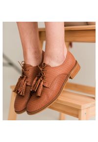 Marco Shoes Półbuty sznurowane z frędzlami brązowe. Kolor: brązowy #3
