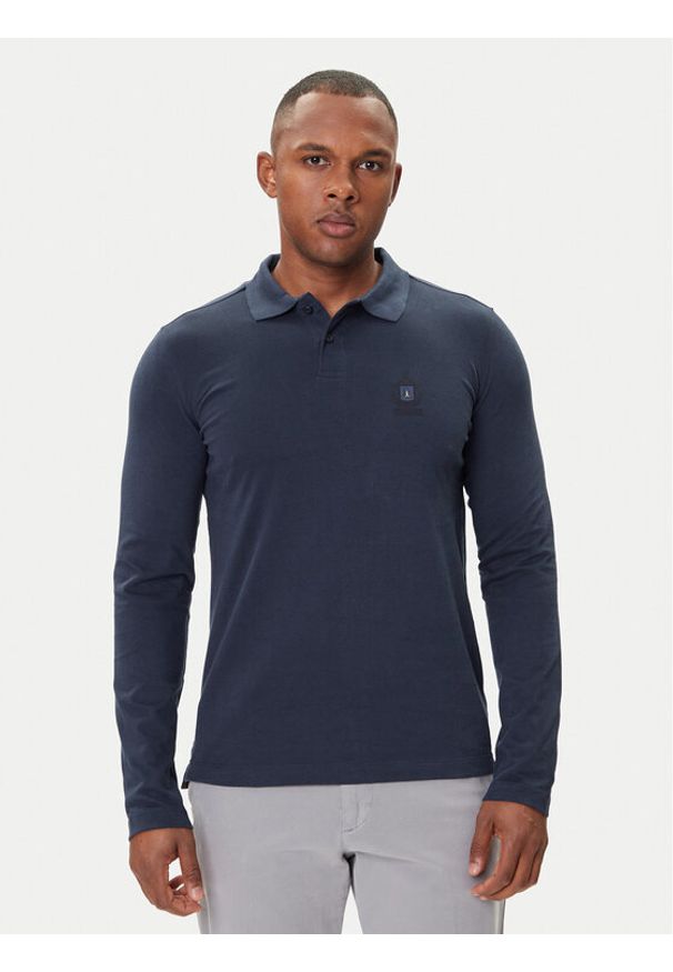 Aeronautica Militare Polo 252PO1886UJ00703 Granatowy Regular Fit. Typ kołnierza: polo. Kolor: niebieski. Materiał: bawełna