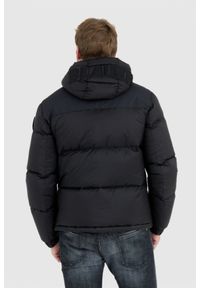 Blauer USA - BLAUER Czarna kurtka męska Cooper z logo na kapturze, Rozmiar 3XL. Kolor: czarny #6