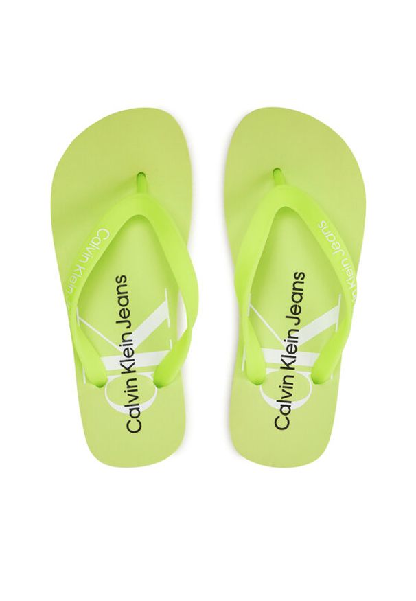 Calvin Klein Jeans Japonki Beach Sandal Monologo Tpu YW0YW01246 Zielony. Kolor: zielony. Materiał: syntetyk