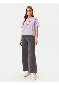 Guess Jeans T-Shirt W4YI73 K8HM0 Fioletowy Boxy Fit. Kolor: fioletowy. Materiał: bawełna #5