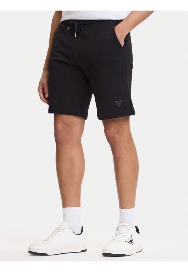 Guess Szorty sportowe M6GD12 K3020 Czarny Slim Fit. Kolor: czarny. Materiał: bawełna. Styl: sportowy