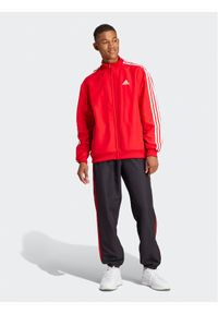 Adidas - adidas Dres 3-Stripes IR8199 Czerwony Regular Fit. Kolor: czerwony. Materiał: syntetyk #1