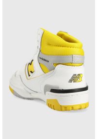 New Balance sneakersy skórzane BB650RCG kolor biały BB650RCG-RCG. Nosek buta: okrągły. Kolor: biały. Materiał: skóra. Szerokość cholewki: normalna #4