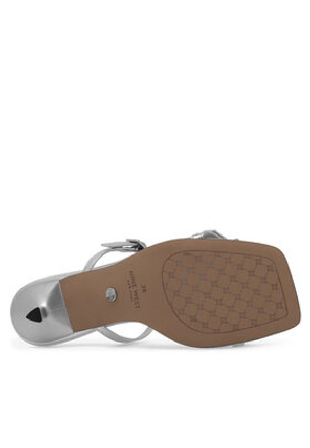 Nine West Klapki ZL23005-1CC Srebrny. Kolor: srebrny. Materiał: skóra