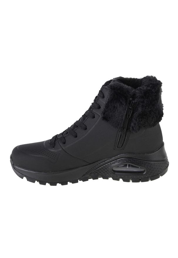 skechers - Buty do chodzenia damskie Skechers Uno Rugged Fall Air. Wysokość cholewki: za kostkę. Zapięcie: sznurówki. Kolor: czarny. Materiał: syntetyk, materiał. Szerokość cholewki: normalna. Model: Skechers Sport. Sport: turystyka piesza