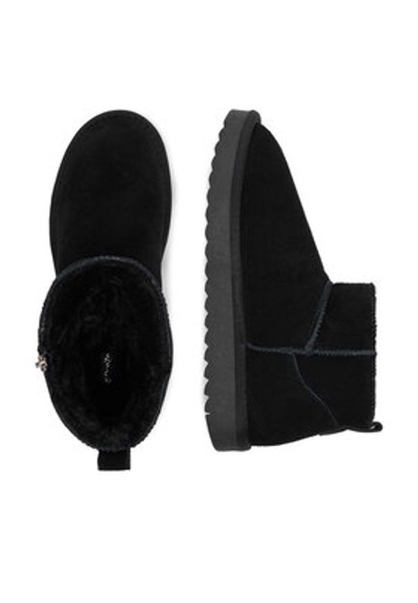 DeeZee Śniegowce DZ-80 BLACK Czarny. Kolor: czarny. Materiał: zamsz, skóra