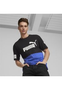 Koszulka Sportowa Męska Puma Power Colorblock. Kolor: czarny, niebieski, wielokolorowy. Sport: joga i pilates