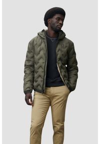 Blauer USA - BLAUER Zielona kurtka męska Pier Short Jackets, Rozmiar M. Kolor: zielony. Materiał: puch, poliamid
