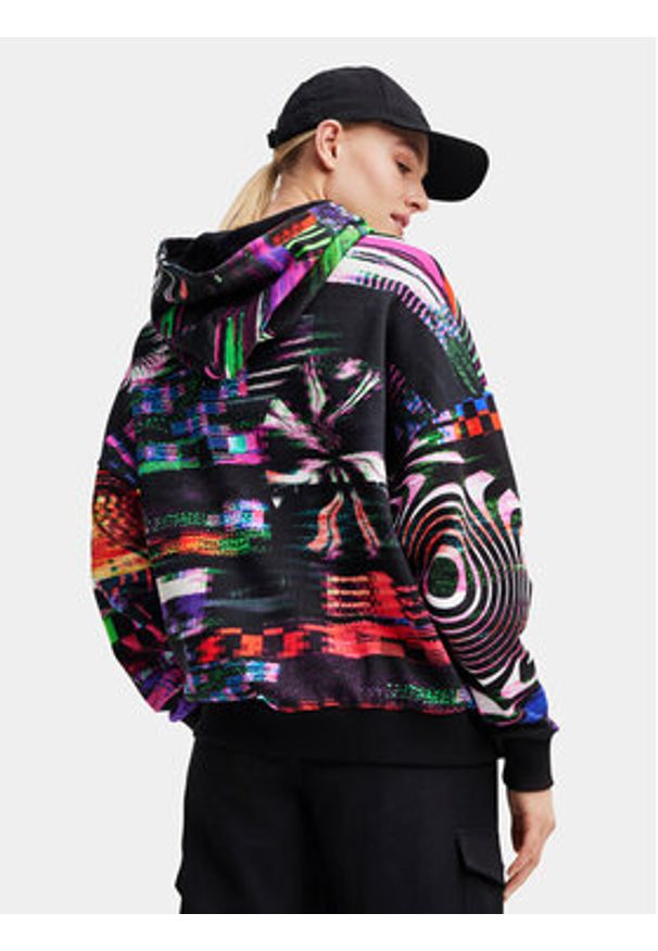 Desigual Bluza 23WWSK11 Czarny Oversize. Kolor: czarny. Materiał: bawełna