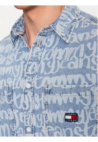 Tommy Jeans Koszula DM0DM16778 Niebieski Oversize. Kolor: niebieski. Materiał: bawełna