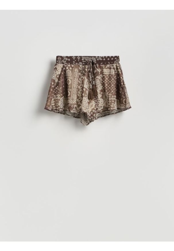 Reserved - Szorty plażowe - ciemnobrązowy. Okazja: na plażę. Kolor: brązowy. Materiał: tkanina