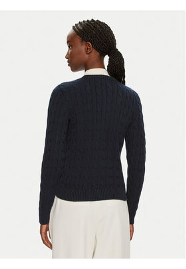 Lauren Ralph Lauren Kardigan 200932225002 Granatowy Slim Fit. Kolor: niebieski. Materiał: bawełna