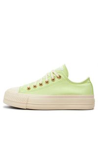 Converse Trampki Chuck Taylor All Star Lift Platform Ox A09913C Zielony. Kolor: zielony. Materiał: materiał. Obcas: na platformie #5