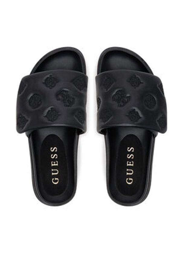 Guess Klapki FLJFA2ELE19 Czarny. Kolor: czarny. Materiał: skóra