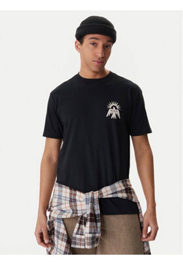 RVCA T-Shirt Las Cruces EVYZT00279 Czarny Regular Fit. Kolor: czarny. Materiał: bawełna