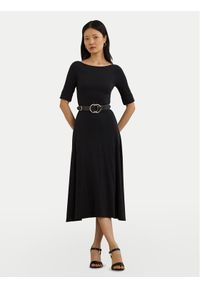 Lauren Ralph Lauren - LAUREN RALPH LAUREN Sukienka codzienna 200973599001 Czarny Slim Fit. Okazja: na co dzień. Kolor: czarny. Materiał: bawełna. Typ sukienki: proste. Styl: casual