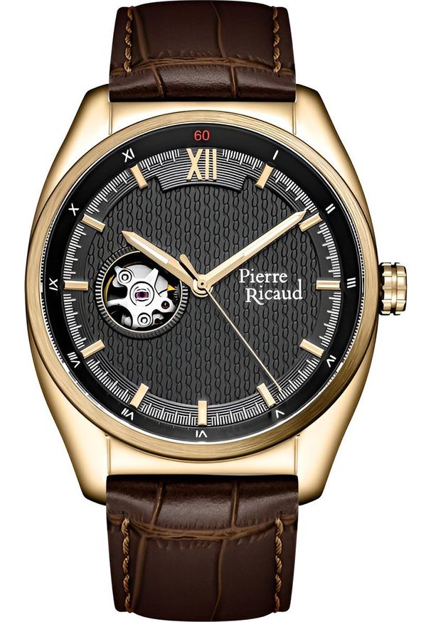 Zegarek Pierre Ricaud Zegarek męski Pierre Ricaud P60052.1266A brązowy. Kolor: brązowy