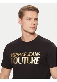 Versace Jeans Couture T-Shirt 78GAHT05 Czarny Regular Fit. Kolor: czarny. Materiał: bawełna