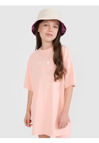 4f - 4F T-shirt oversize z nadrukiem dziewczęcy - pomarańczowy 164 (13-14 lat). Okazja: na co dzień. Kolor: pomarańczowy. Materiał: bawełna, materiał, jersey. Długość rękawa: krótki rękaw. Długość: krótkie. Wzór: nadruk. Sezon: lato. Styl: klasyczny, elegancki, sportowy, casual