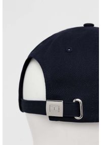 TOMMY HILFIGER - Tommy Hilfiger czapka z daszkiem bawełniana kolor granatowy gładka. Kolor: niebieski. Materiał: bawełna. Wzór: gładki #4