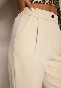 Renee - Beżowe Spodnie Cygaretki Zalko. Okazja: na co dzień. Kolor: beżowy. Styl: klasyczny, elegancki, casual #4