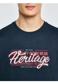 Big-Star - Koszulka męska z nadrukiem granatowa Keren 403. Kolor: niebieski. Materiał: bawełna. Wzór: nadruk #6