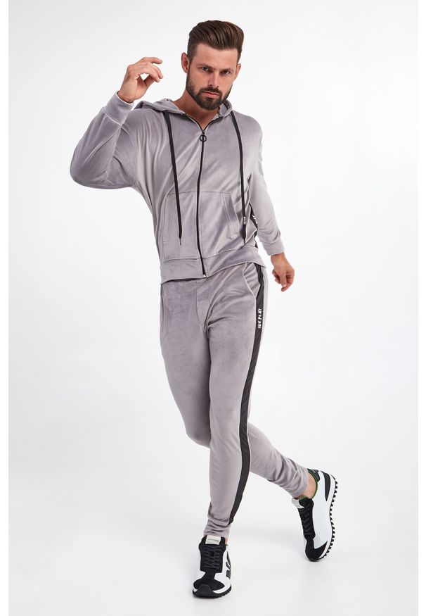 Ice Play - Bluza męska welurowa ICE PLAY. Typ kołnierza: kaptur. Materiał: welur, tkanina