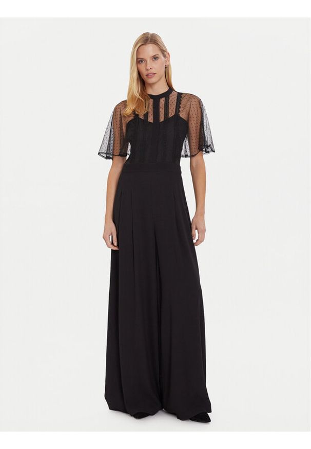 TwinSet - TWINSET Kombinezon 252TT2340 Czarny Wide Leg. Kolor: czarny. Materiał: wiskoza, syntetyk