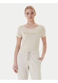 EA7 Emporio Armani T-Shirt 7W000978 AF10373 U1088 Beżowy Regular Fit. Kolor: beżowy. Materiał: bawełna #1