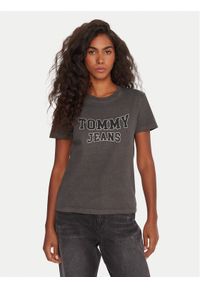Tommy Jeans T-Shirt Varsity DW0DW21966 Czarny Regular Fit. Kolor: czarny. Materiał: bawełna