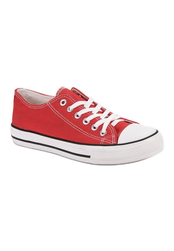 J.Star - J. Star Klasyczne Czerwone Trampki. Kolor: czerwony. Styl: klasyczny