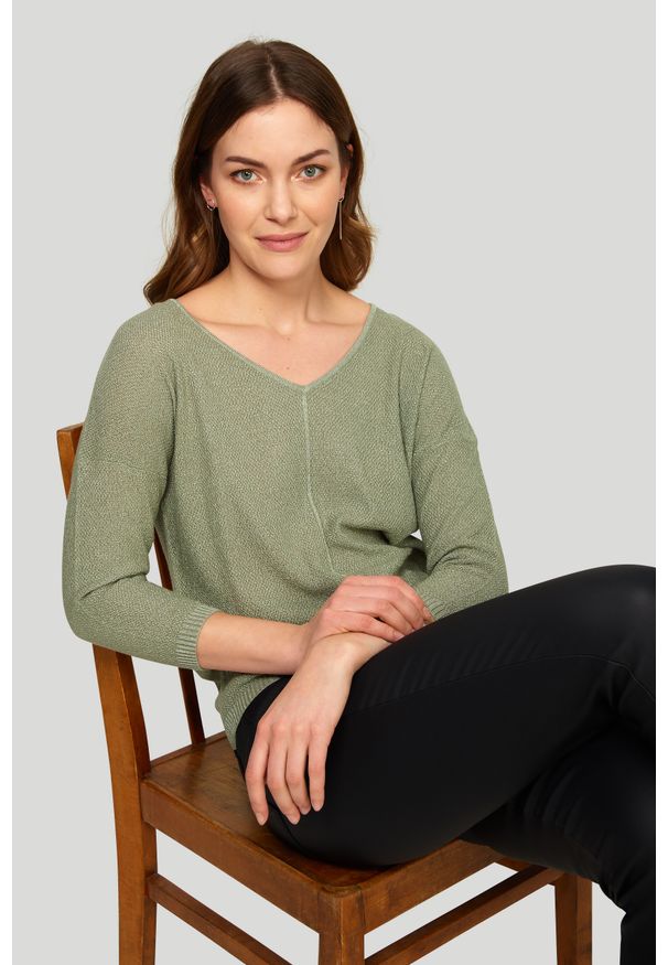 Greenpoint - Elegancki sweter z połyskiem. Styl: elegancki