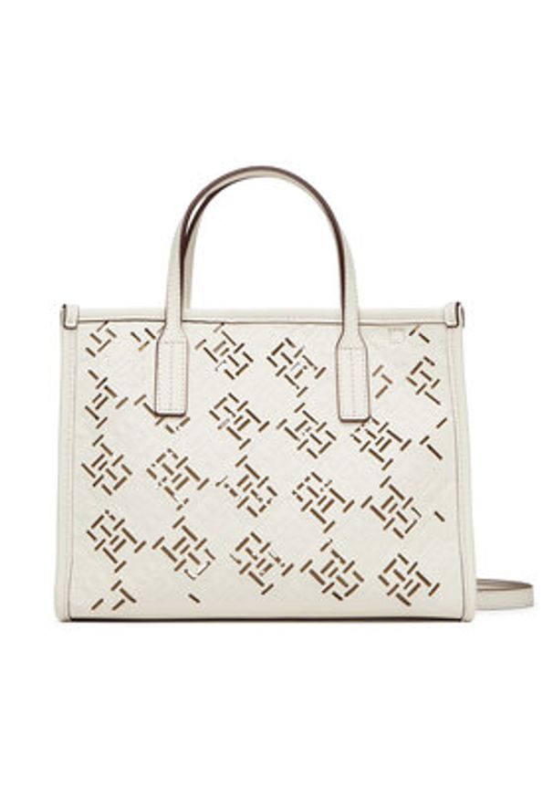 TOMMY HILFIGER - Tommy Hilfiger Torebka Th City Mini AW0AW17500 Écru. Kolor: kremowy. Materiał: skórzane