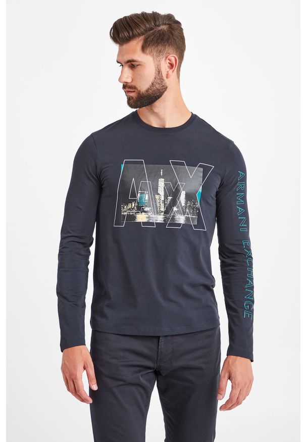Bluza Armani Exchange elegancka, w kolorowe wzory