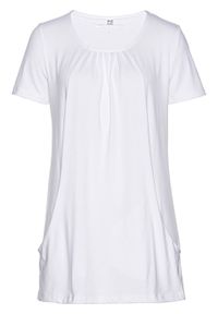 Długi shirt bonprix biały. Kolor: biały. Długość: długie #1