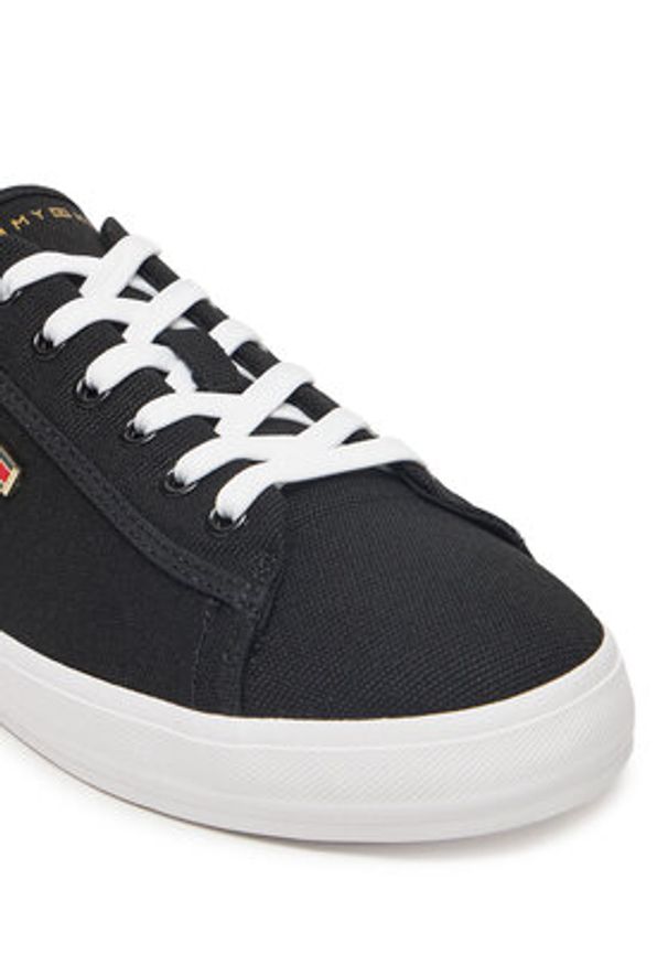 TOMMY HILFIGER - Tommy Hilfiger Tenisówki Vulc Canvas Lace Up Sneaker FW0FW08647 Czarny. Kolor: czarny. Materiał: materiał